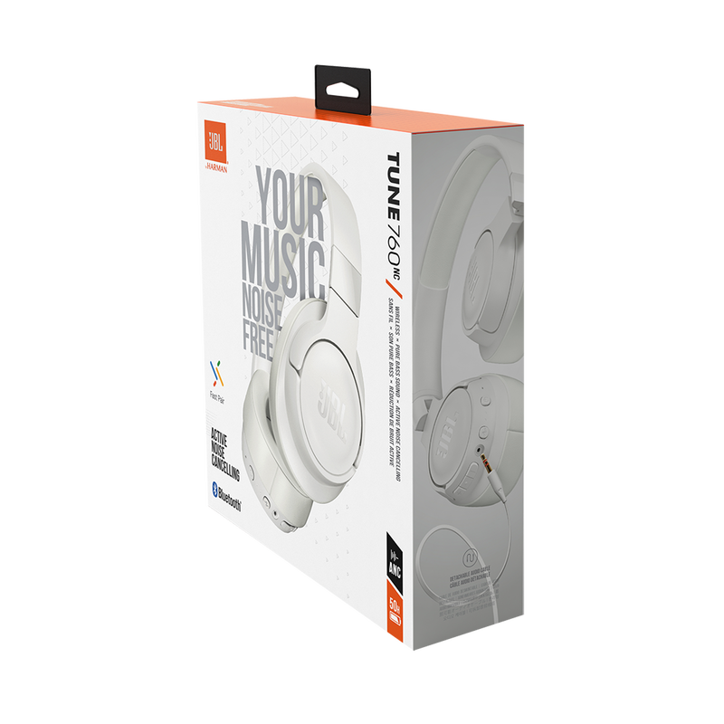 JBL Tune 760NC - White - Wireless Over-Ear NC Headphones - Detailshot 10 image number null